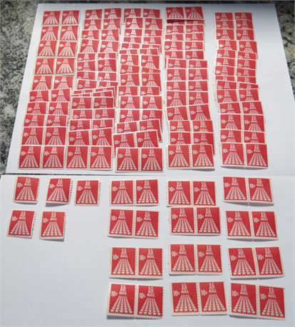 US Air Mail Stamps: 10 Cent 50 Star Runway