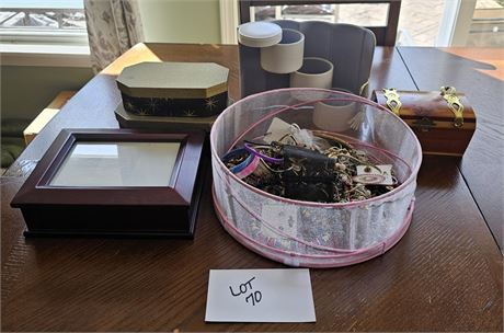 Mixed Costume Jewlery Lot- Necklaces, Bracelets, Earrings, Boxes & More