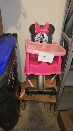 Mini Mouse Booster Chair , Exercise Equipment & Wood Stool