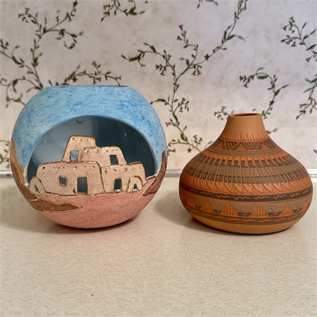 Artist Signed Southwestern Pottery Decorative Pieces