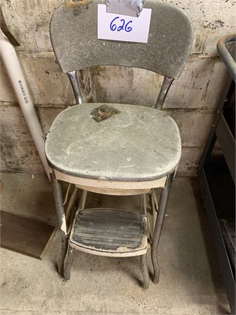 Vintage Retro Cosco Step Stool Chair For Workshop
