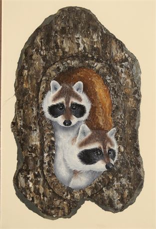 Slate Racoon Painting