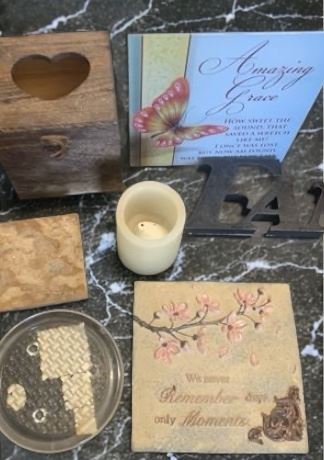 Inspirational Sign/Home Decor Lot - Family, Amazing Grace, Candle Plates & More