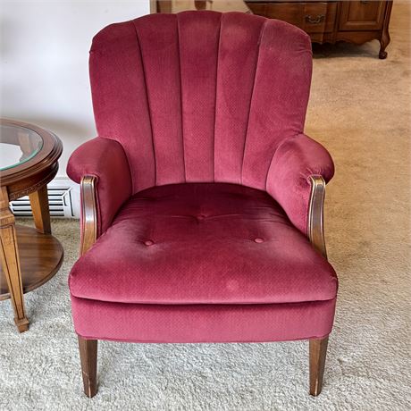 Burgundy Velvet Upholstered Side Chair - 26"W x 32"H