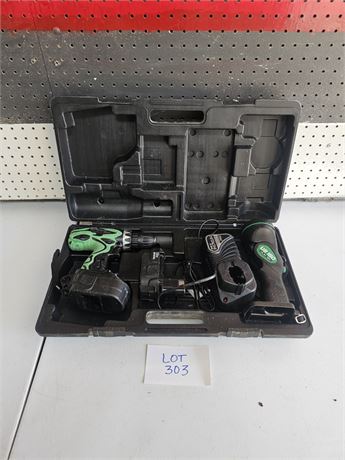 Hitachi Cordless Drill & Light With Charger & Battery & Case