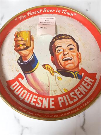 Duquesne Beer Tray With Pilsener Advertisement Vintage Breweriana