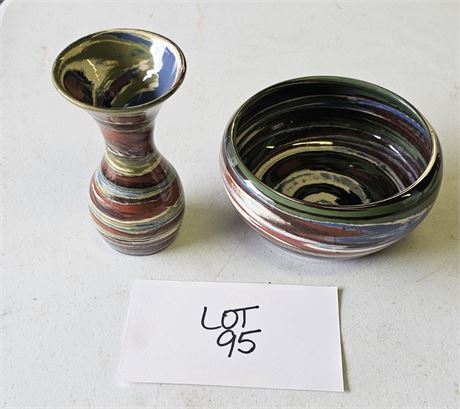 Desert Sands Swirl Bowl & Rose Vase