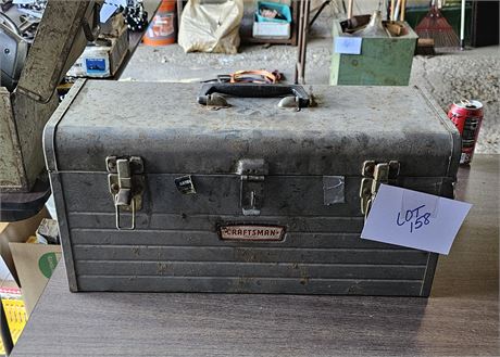 Metal Craftsman Tool Box With Hand Tools