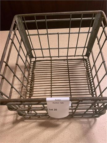 Vintage Metal Wire Milk Crate