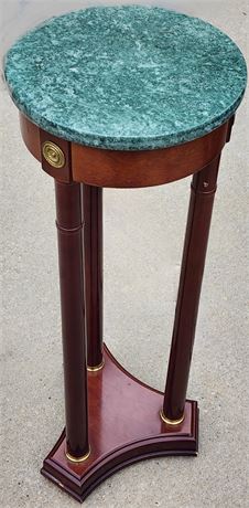 Regency Style Marble Top Pedestal Plant Stand