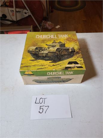 Aurora Kit No#327-150 Churchill Tank Plastic 1/48 Scale Model 1969