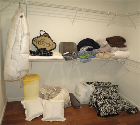 Throw Pillows, Blankets, Sheets, Etc
