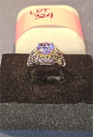 Sterling 925 Blue & Purple Topaz Ring Sz 10