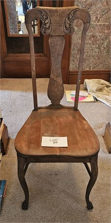 Antique Oak Dressing Highback Chair
