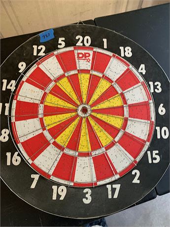 DP Superstar 500 Vintage Dartboard Double Sided W/ Baseball Back & Metal Edge