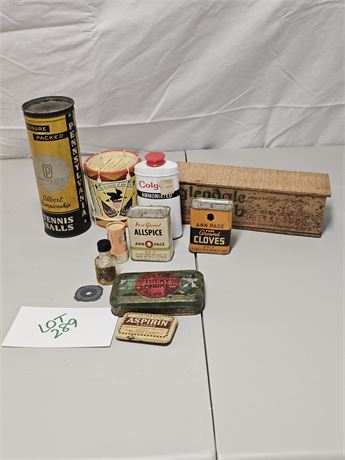 Vintage Tins & More - Lucky Strike / Tennis Balls / Cloves & More