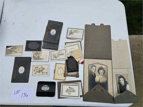 Rare Early 1900's Memorial Cards / Early Photo's & More