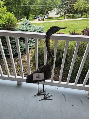Yard Art Metal Crane