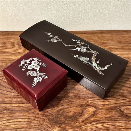 Mother of Pearl Inlay Lacquer Boxes