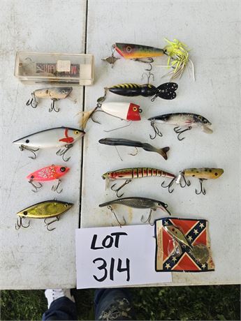 Vintage Mixed Fishing Lures- Jigolet, Sputterbug & More