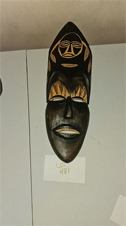 West Africa Wood Carved Sese Wood Face To Face Mask