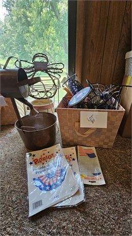 Outdoor Decor & More- Planters, Plant Stand, Patriotic 4th Of July Supplies & Mu