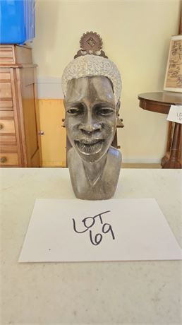 African Soap Stone Zimbabwe Male Bust