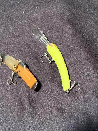 Vintage Fishing Lure Lot of 2 Bagley's SMOO #3 And One Unmarked Lure