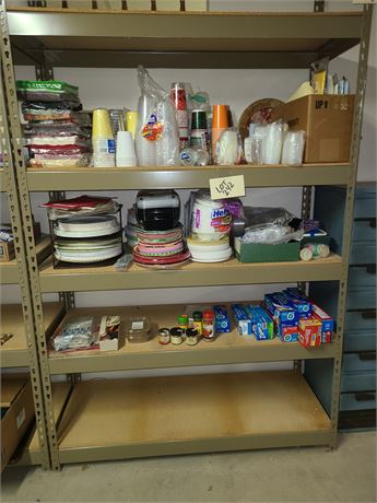 Shelf Cleanout: Party Supplies/Plates/Cups/Plastic Table Cloths/Napkins & More