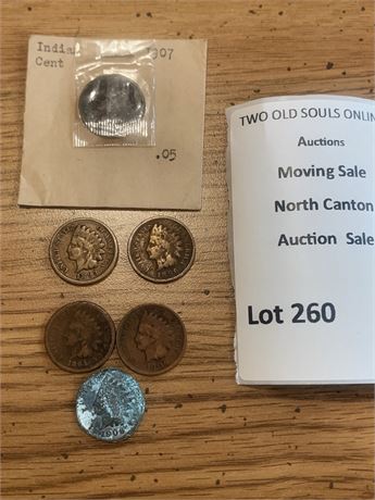 Indian Head Pennies 1864, 1893, 1896, 2 From 1906, 1 From 1907