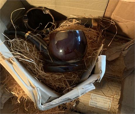 Napcoware Brown Drip Glaze Ceramic Pipe Ashtray Lot - 4 Dozen (Approximately)