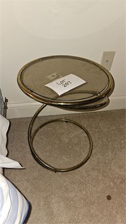 Brass & Glass End Table