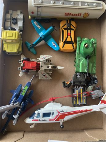 Shell Oil Tanker Truck, Military Tank, Navy Plane, Helicopter Toys & More
