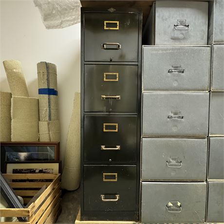 1940's Steel Era 4 Drawer File Cabinet