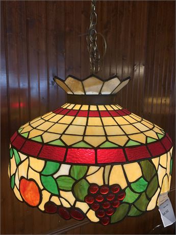 Tiffany-Style Leaded Stained Glass Pendant Ceiling Light W/Grape Design