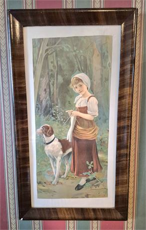 Peasant Girl with her Pet, Hubert Salentin (German, 1822-1910)