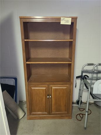 Wood Bookshelf with Storage