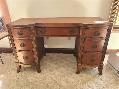 Vintage Solid Wood Footed Desk