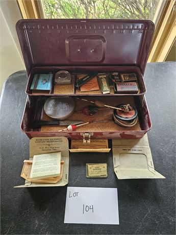 1938 Ohio Fishing License, Tackle Box & More