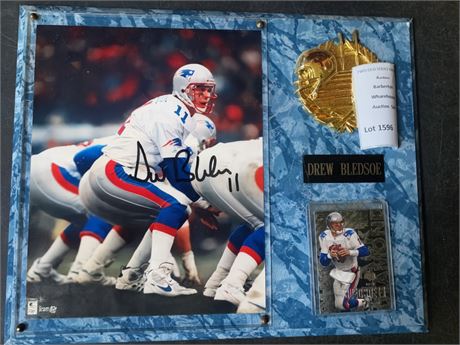 NFL Quarterback Drew Bledsoe Framed Signed Photograph W/Trading Card