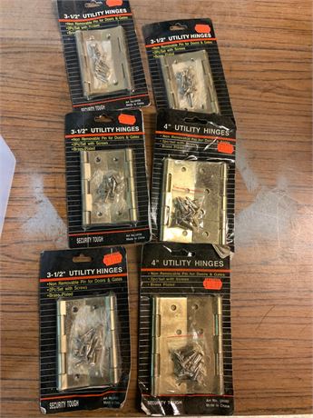 3 1/2" and 4" Metal Utility Hinge Lot