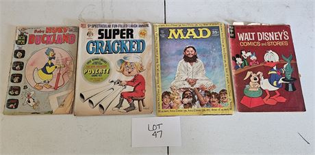 Vintage Mixed Comic Books- Harvey,Gold Key, 1972 Cracked, Mad 1968 Beatles Cover