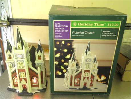 Holiday Time Victorian Lighted Church