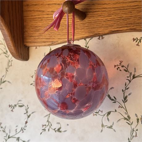 Beautiful 5" Art Glass Hanging Ball Ornament