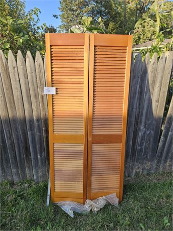 Wood Louvered Closet Door