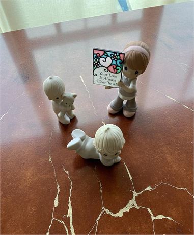 Precious Moments Figurines - Jesus Loves Me, Baby Girl Lying Down, Love Is Clear