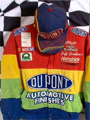 Jeff Gordon #24 Dupont Racing Jacket & Hat CHILD'S Size Large (Vintage)