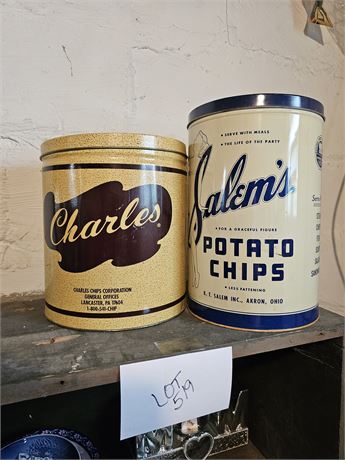 Vintage Chip Cans - Charles & Salems