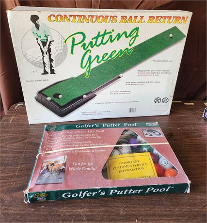 Golf Putting Green & Putter Pool Game in Original Boxes