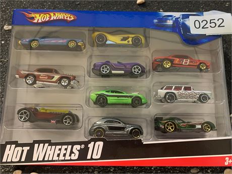 Hot Wheels Die Cast Cars - 10 Car Set From 2009 In Original Box